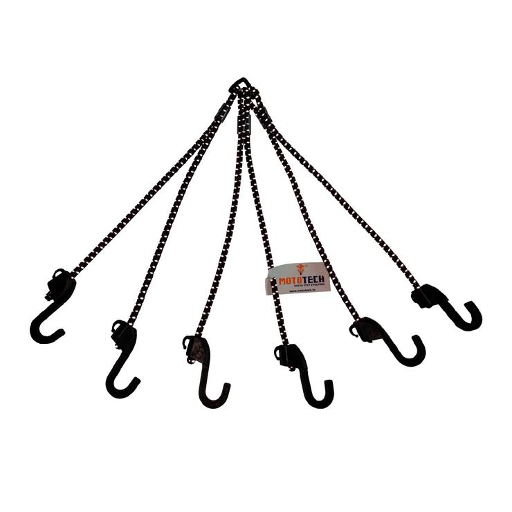 MOTOTECH Reflective Hexapod Bungee Tie-down System – 32″ / 80cms Black