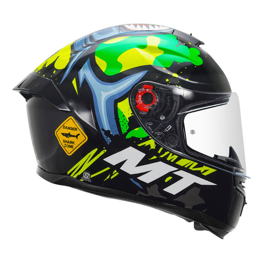 MT Hummer Shark Danger Gloss Fluro Yellow Helmet
