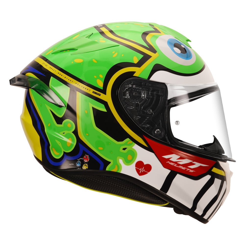 MT Targo Pro Frog Gloss Fluro Green Helmet