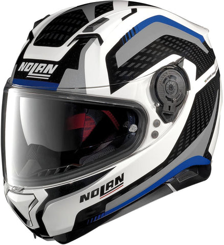 Nolan N87 Arkad N Com 44 Helmet Metal White Blue