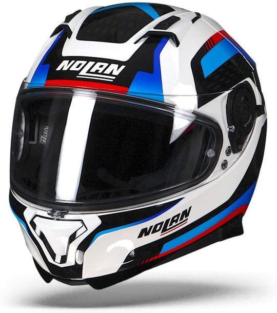 Nolan N87 Arkad N Com 40 Helmet Metal White Blue