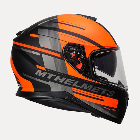 MT THUNDER 3 SV Pitlane Matt Black Fluro Orange Helmet, Full Face Helmets, MT Helmets, Moto Central