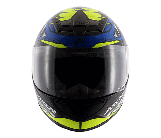 AXOR RAGE Python Gloss Black Blue Helmet