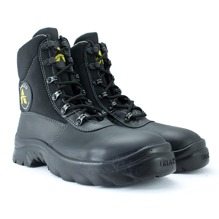 Orazo PICUS LWR 8inch Lace Motorcycle Riding Boots (Black-Grey)