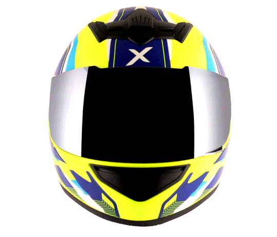 AXOR Rage Rash Neon Yellow Blue Helmet
