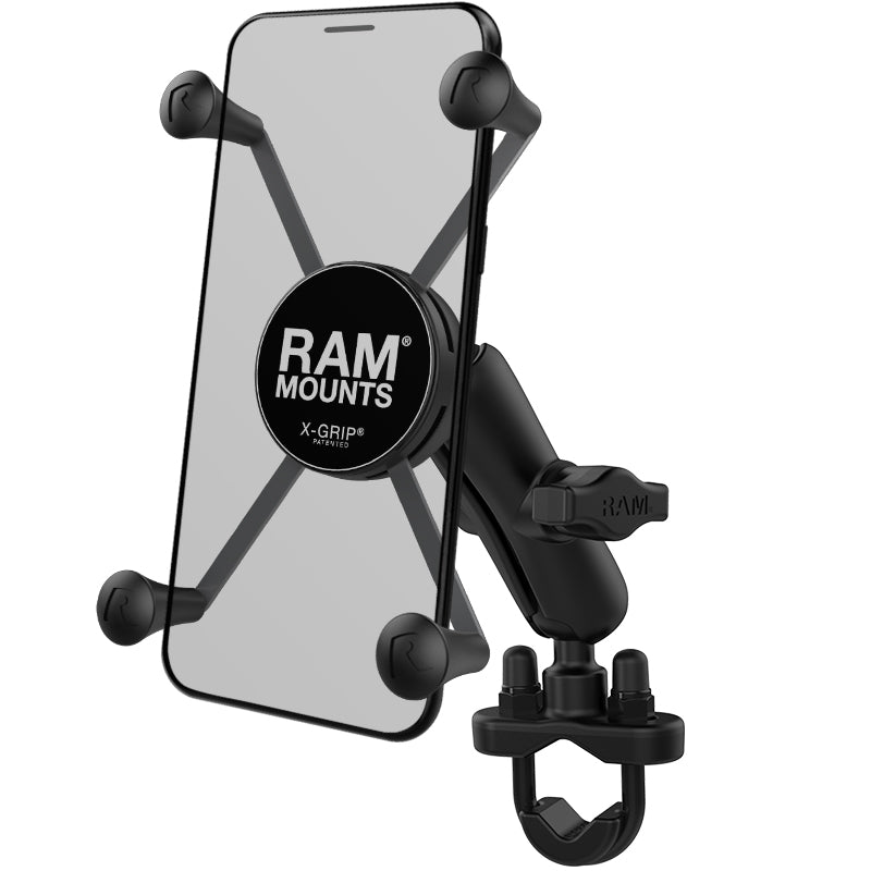 RAM Mounts Handlebar U Bolt Mount with Universal RAM  X Grip Large Phone / Phablet Cradle (RAM-B-149Z-UN10U)