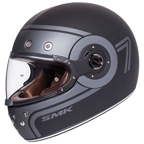 SMK Retro Seven Gloss Black Grey (GL260) Helmet