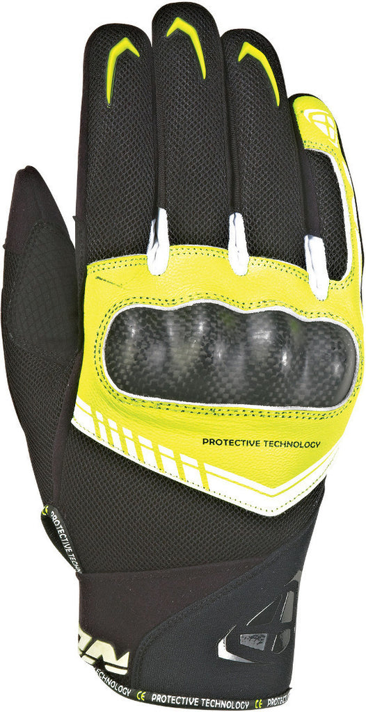 IXON RS LOOP 2 MS TEXT GLOVES (BLACK BRIGHT YELLOW WHITE)