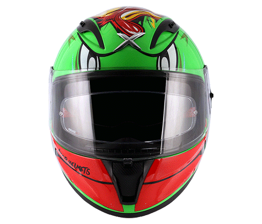 AXOR STREET Racing Duck Green Red Helmet
