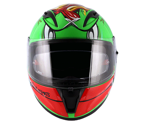 AXOR STREET Racing Duck Green Red Helmet