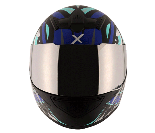 AXOR RAGE Trogon Gloss Black Blue Helmet