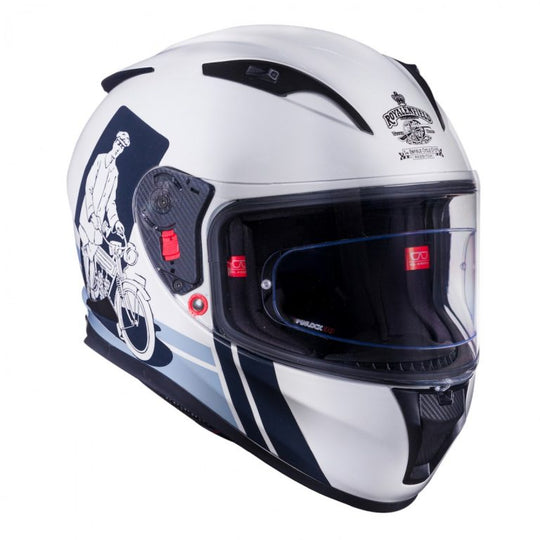 Royal Enfield Limited 120 Edition Racing V Twins Full Face Helmet (Off White)