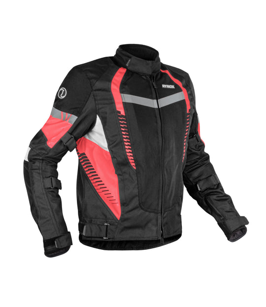 Rynox Tornado Pro 4 Riding Jacket Black Fluro Red