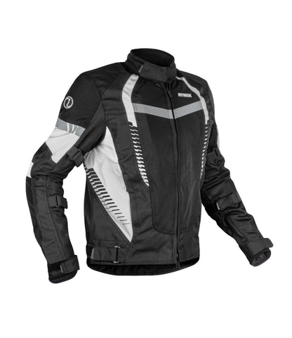 Rynox Tornado Pro 4 Riding Jacket CE Certified A Class (Black White)