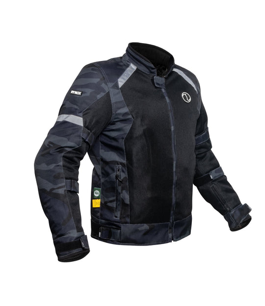 Rynox Urban X Dark Camo Blue Black Riding Jacket