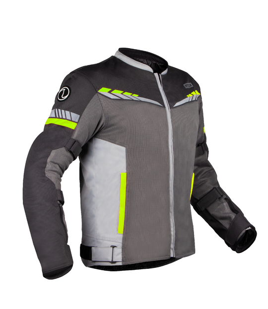 Rynox Air GT 4 Riding Jacket (Grey Hi Viz Green)