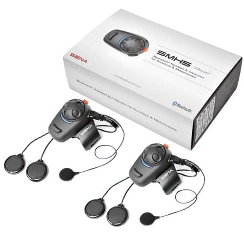 SENA SMH5 Dual Pack Bluetooth Headset & Intercom for Scooters and Motorcycles with Universal Microphone Kit