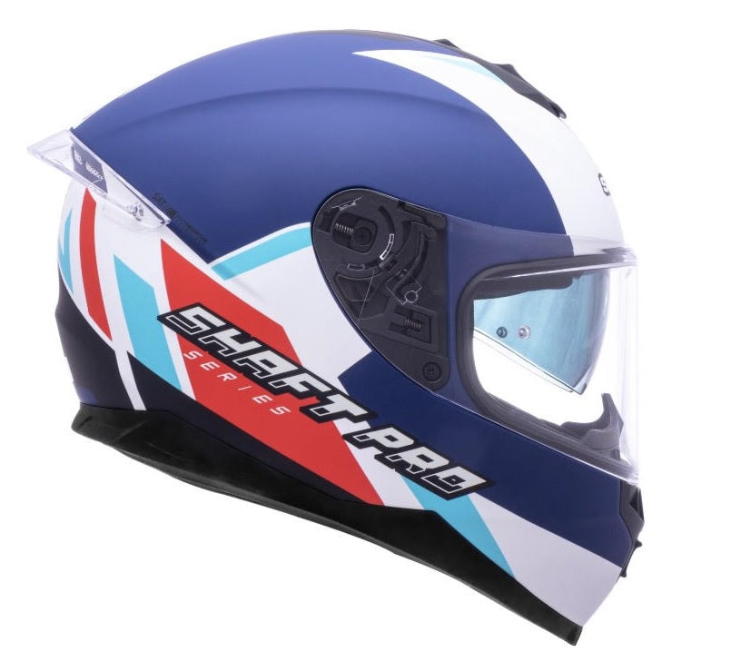 SHAFT Pro 600 Dual Visor KOXQ Matt Navy Blue White Helmet