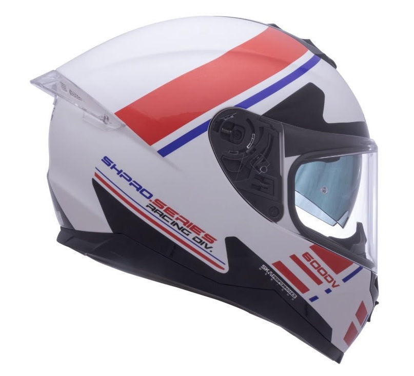 SHAFT Pro 600 Dual Visor Nuclear Gloss White Blue Red Helmet