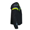 DSG URBAN RIDER WATER RESISTANT HOODIE (BLACK FLURO YELLOW)