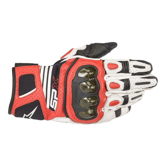 Alpinestars SP X AIR CARBON V2 White Black Bright Red Gloves