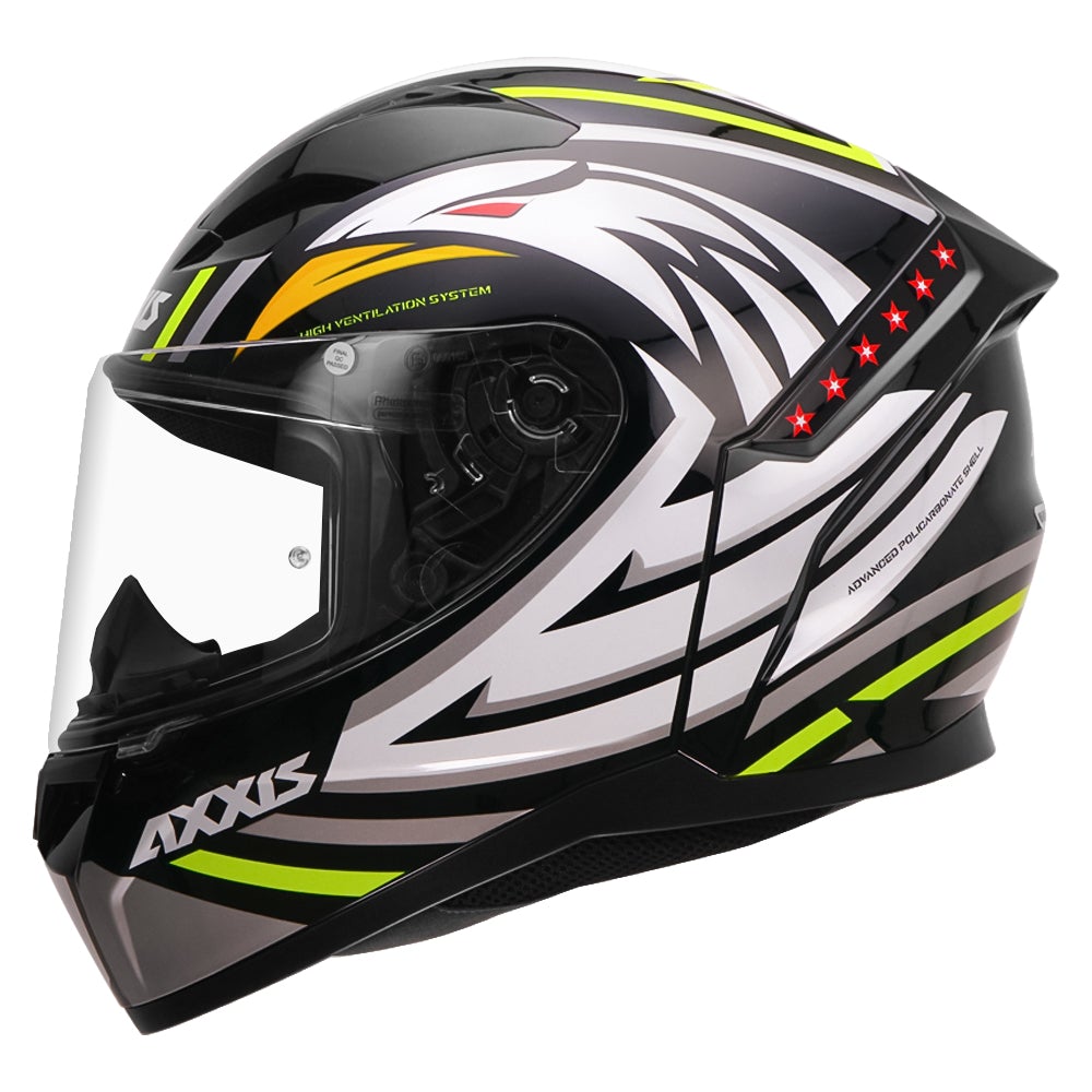 AXXIS Segment Sharp Gloss Fluro Yellow Helmet