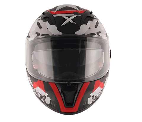 AXOR STREET CAMO Black Red Helmet, Full Face Helmets, AXOR, Moto Central