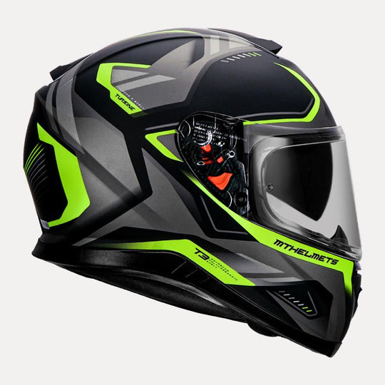 MT THUNDER 3 SV Turbine Matt Black Fluro Yellow Helmet