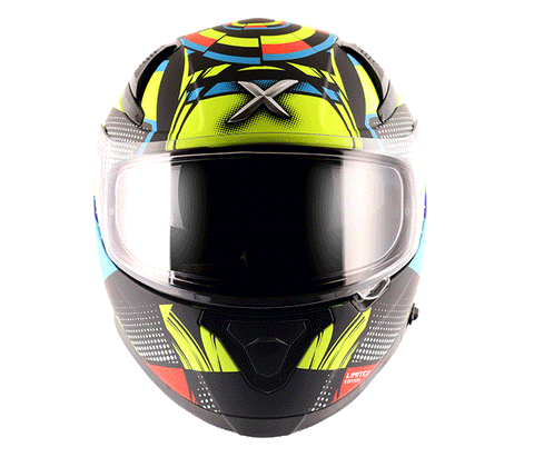 AXOR Apex Vivid Black Neon Yellow Helmet, Full Face Helmets, AXOR, Moto Central