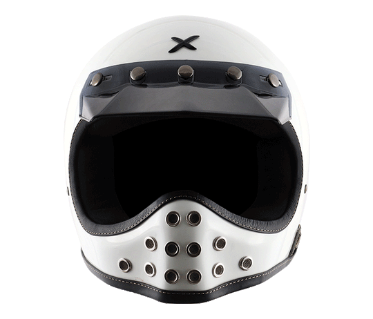 AXOR Retro Moto-X White Helmet