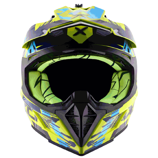 AXOR XCross X1 Gloss Neon Yellow Blue Helmet