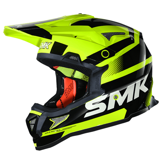SMK Allterra X Throttle Yellow Black Gloss (GL422) Helmet