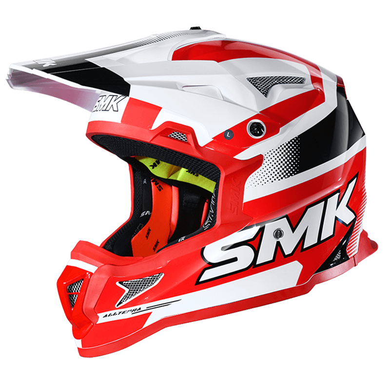 SMK Allterra X Throttle White Red Black Gloss (GL132) Helmet