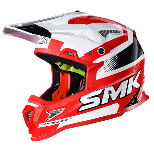 SMK Allterra X Throttle White Red Black Gloss (GL132) Helmet