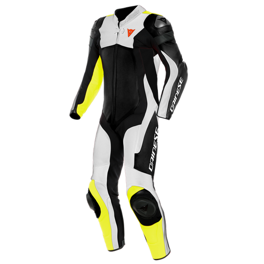 Dainese Assen 2 One Piece Suit Perforated Leather Black White Fluro Yellow