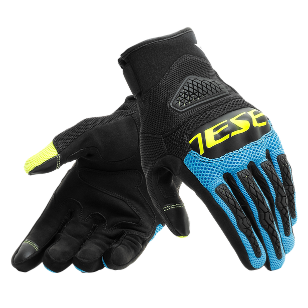 Dainese Bora Gloves Black Fire Blue Fluro Yellow