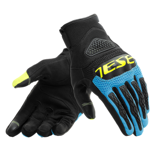 Dainese Bora Gloves Black Fire Blue Fluro Yellow
