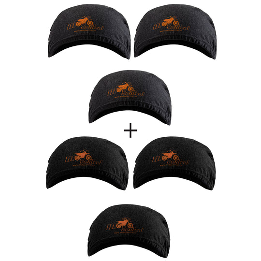Moto Central Skull Cap Beanie for Helmets (Black, Grey) Combo Pack of 6