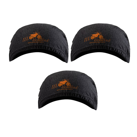 Moto Central Skull Cap Beanie for Helmets (Grey) Pack of 3