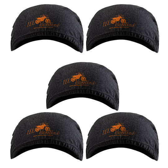 Moto Central Skull Cap Beanie for Helmets (Grey) Pack of 5