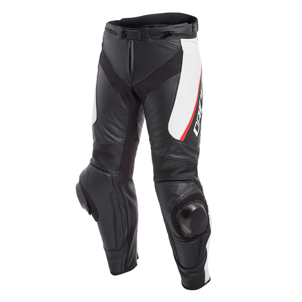 Dainese Delta 3 Leather Pants Black White Red