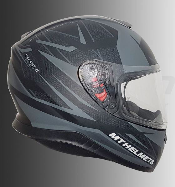 MT THUNDER 3 Effect (Matt Black, Grey) - Moto Central