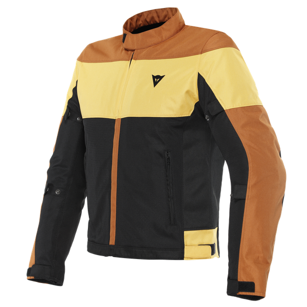 Dainese Elettrica Air Tex Jacket (Black Leather Brown Mineral Yellow)