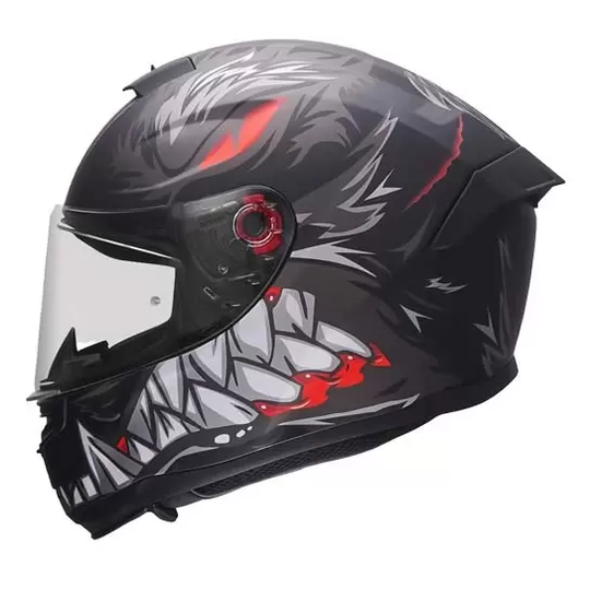 MT Hummer Lycan Matt Black Helmet