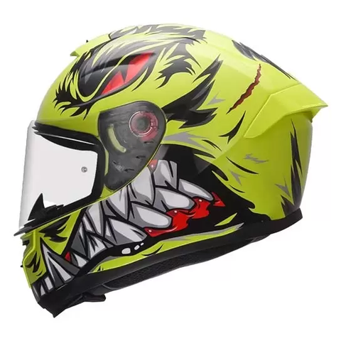 MT Hummer Lycan Gloss Fluro Yellow Helmet