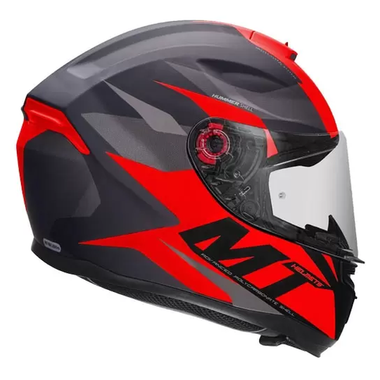 MT Hummer Brave Matt Black Red Helmet