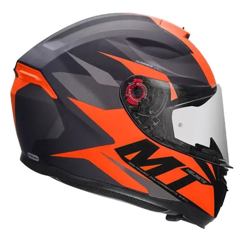 MT Hummer Brave Matt Black Fluro Orange Helmet