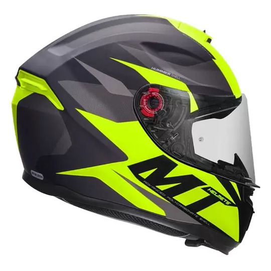 MT Hummer Brave Matt Black Fluro Yellow Helmet