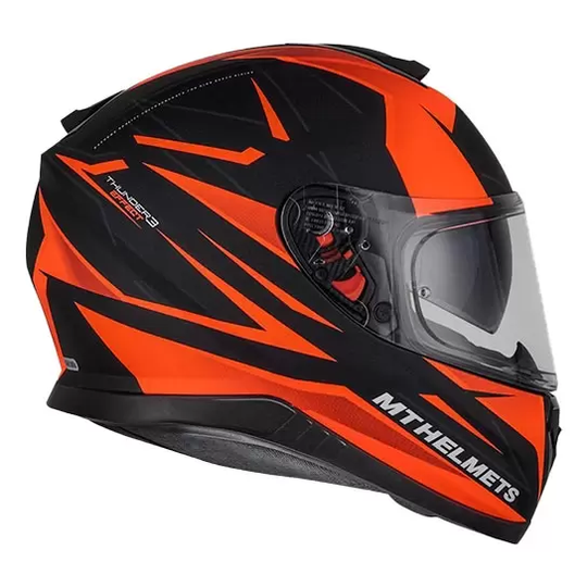 MT THUNDER 3 SV Effect Gloss Black Fluro Orange Helmet