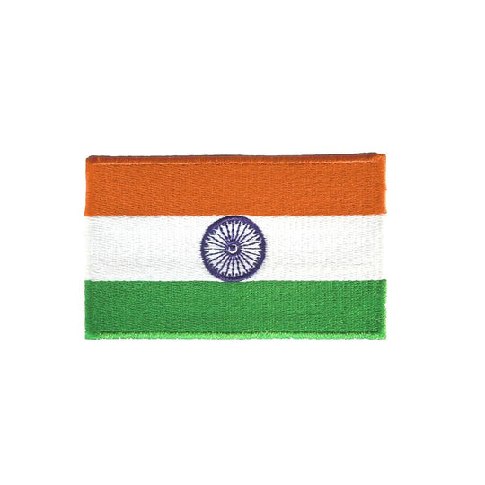 QUIPCO India Flag Patch Embroidered with Colored Borders